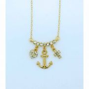 Brazilian Necklace, Faith, Hope and Charity, 20 in. Chain, Gold