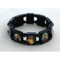 Brazilian Wood Saints Bracelet, Black - (Pack of 2)
