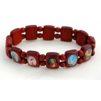 Brazilian Wood Saints Bracelet, Brown - (Pack of 2)