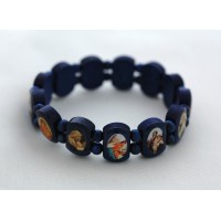 Brazilian Wood Bracelet, Blue, Madonnas - (Pack of 2)