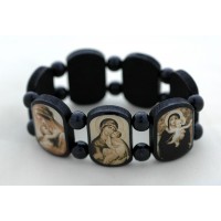 Brazilian Wood Bracelet, Black, Sepia Madonnas