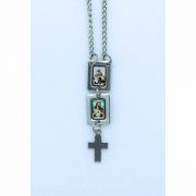 Brazilian Stainless Steel Scapular, Color Pictures, Cross