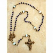 Antiqued Bronze Rosary, Genuine Sapphires, St. Joan of Arc Center