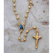 Brazilian Rosary Necklace, Gold Plated w/ Our Lady of Grace