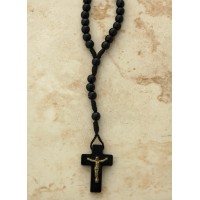 Brazilian Rosary Necklace, Black Wood w/ Clasp - (Pack of 2)