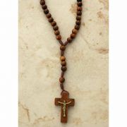 Brazilian Rosary Necklace, Brown Wood w/ Clasp - (Pack of 2)