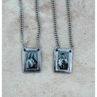 Brazilian Stainless Steel Scapular, Black & White Pictures