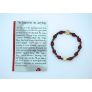 Italian Ladybug Bracelet on Elastic, Includes Story Card