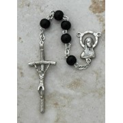 Italian Wood Rosary, Black Italian Wood Rosary, Black