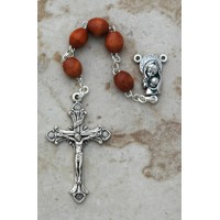 Italian Wood Rosary, Brown