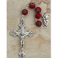 Italian Murano Glass Rosary, Red Italian Murano Glass Rosary, Red
