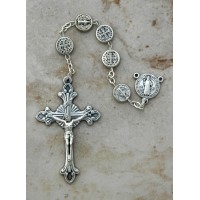 Italian Metal Rosary, St. Benedict