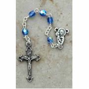 Italian Cut Glass Rosary, Blue