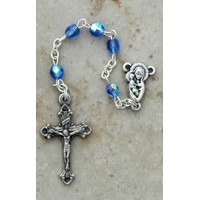 Italian Cut Glass Rosary, Blue
