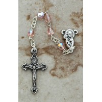 Italian Cut Glass Rosary, Pink