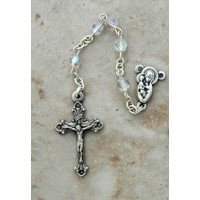 Italian Cut Glass Rosary, Clear