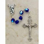 Italian Cut Glass Rosary, Blue