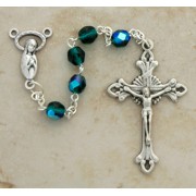 Italian Cut Glass Rosary, Green
