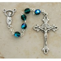 Italian Cut Glass Rosary, Green