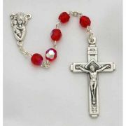 Italian Cut Glass Rosary, Red