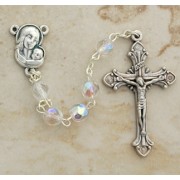 Italian Cut Glass Rosary, Clear