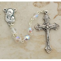 Italian Cut Glass Rosary, Clear