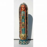 Hand Carved Wooden Santo from Guatemala, Large Our Lady of Guadalupe