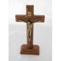 Brazilian Wood Wall Crucifix w/ Removable Stand, Gold Corpus - (Pack of 2)