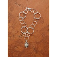 Sterling Silver Circle Link Bracelet w/ Miraculous Medal