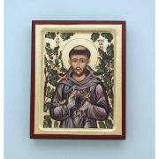Greek Hand Painted Serigraph, Francis, 4x5 in.
