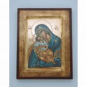 Greek Icon, Blue Madonna, 5x7 in.