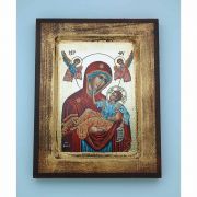 Greek Icon, Red Madonna, 5x7 in.