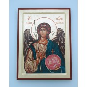 Greek Hand Painted Serigraph, St. Michael, 7x9 in.