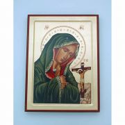 Greek Hand Painted Serigraph, Our Lady of Sorrows, 7x9 in.