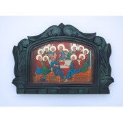 Greek Hand Painted Serigraph, The Last Supper, 9x12 in.