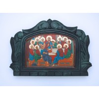 Greek Hand Painted Serigraph, The Last Supper, 9x12 in.