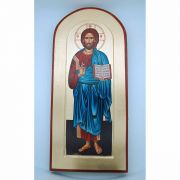 Greek Icon, Hand Painted Serigraph, Jesus, 17x9 in.