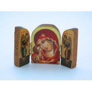 Greek Icon, Small Triptych, 2 in.