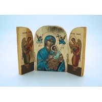 Greek Icon, Large Triptych, 4 in.