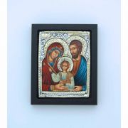 Greek Icon, Sterling Silver Plated, Holy Family, 2 1/2 x 3 in.