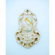 Italian Holy Water Font, Baroque Madonna & Child, 5 in.