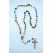 Italian Crystal Rosary, Multi-Colored Beads, 8 mm.