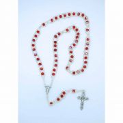 Italian Glass Ladder Rosary, Red, 6 mm. Beads