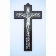 Italian Genuine Murano Glass Crucifix, Amethyst, 10 in.