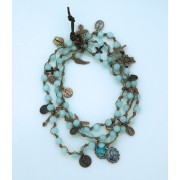 Aquamarine Gemstone Wrap Bracelet