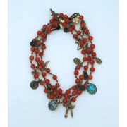 Coral Gemstone Wrap Bracelet
