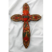 Mexican Hand Painted Cross, 11 1/2 in.