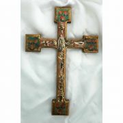Mexican Hand Painted Cross w/ Milagros, 12 in.