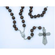 Dark Wood Wall Rosary from Fatima, 18 mm. Beads