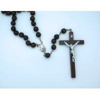 Dark Wood Wall Rosary from Fatima, 18 mm. Beads